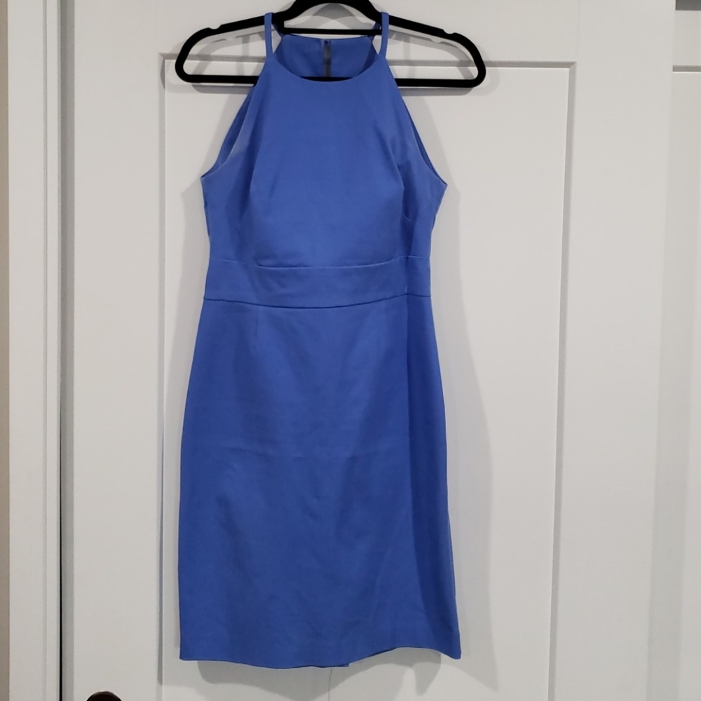Light blue bistretch sheath dress